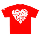 Red and White Love Yourself Tee
